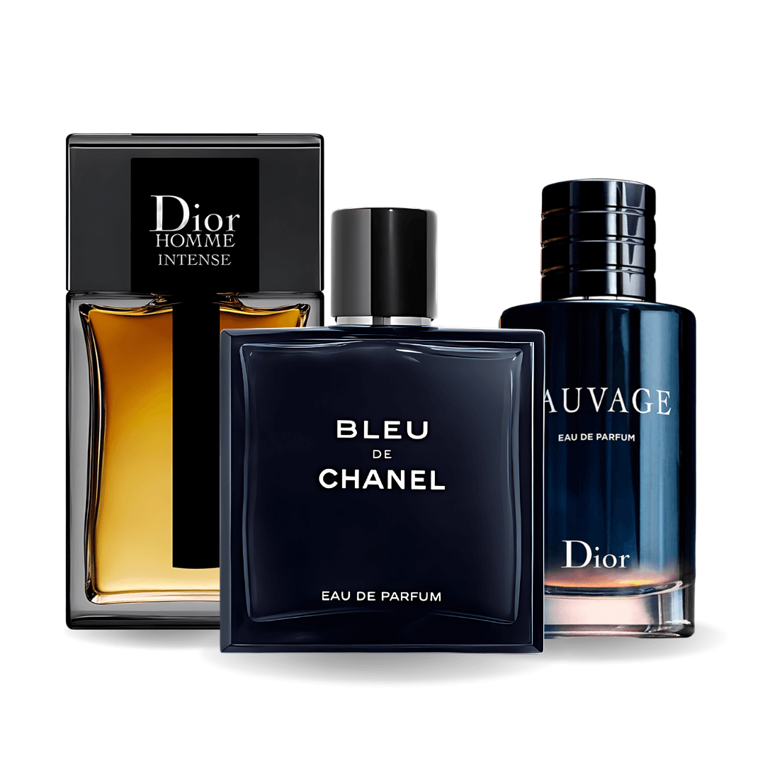 SET 3 PARFUMURI: SAUVAGE, BLEU ICONIC, HOMME INTENSE – 3x100ML