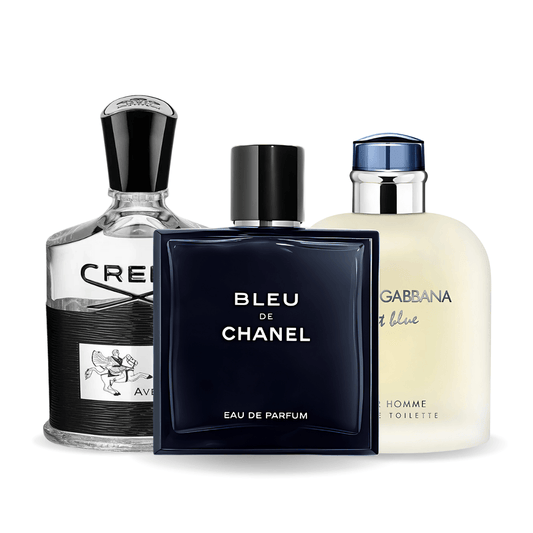 SET 3 PARFUMURI: BLEU DE CHANEL + CREED AVENTUS + LIGHT BLUE DOLCE & GABBANA 100ML