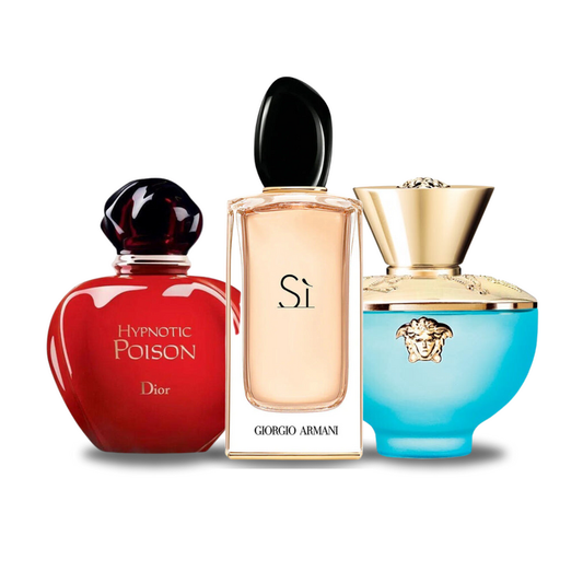 SET 3 PARFUMURI: DIOR HYPNOTIC POISON + GIORGIO ARMANI SÌ + VERSACE DYLAN TURQUOISE 100ML